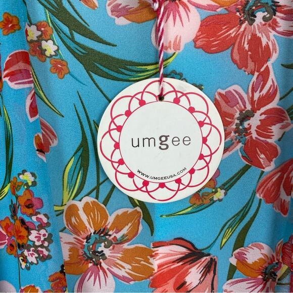 Umgee Blue&Coral Chiffon Kimono Jacket Sz.S NWT - Picture 5 of 9
